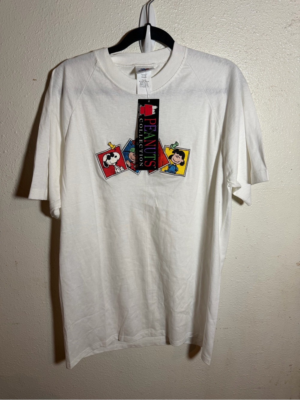 Ed Hardy White Short-Sleeve Tee with Colorful Peanuts Patch